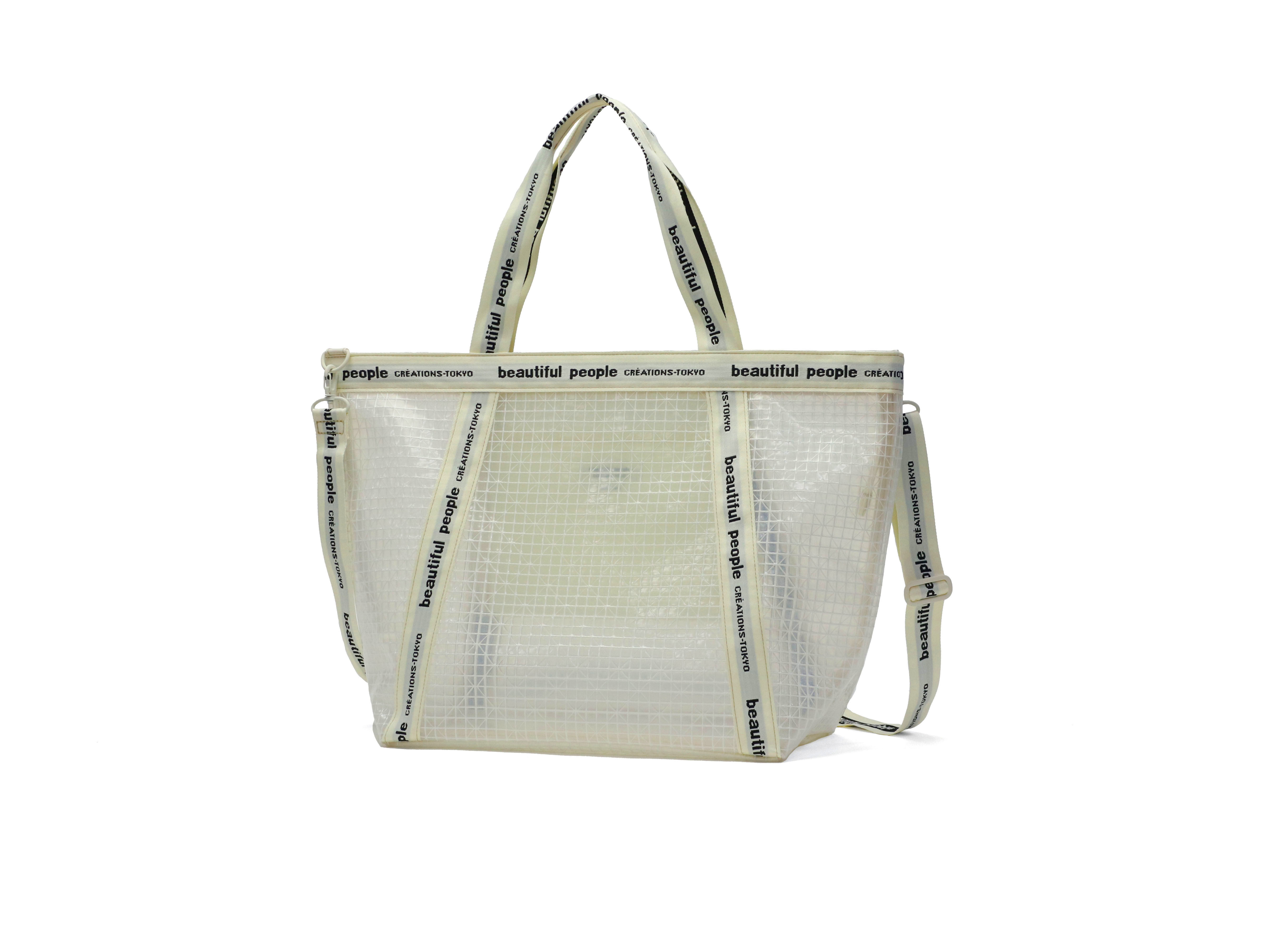 beautiful people ビューティフルピープル plaid vinyl logo tape bag