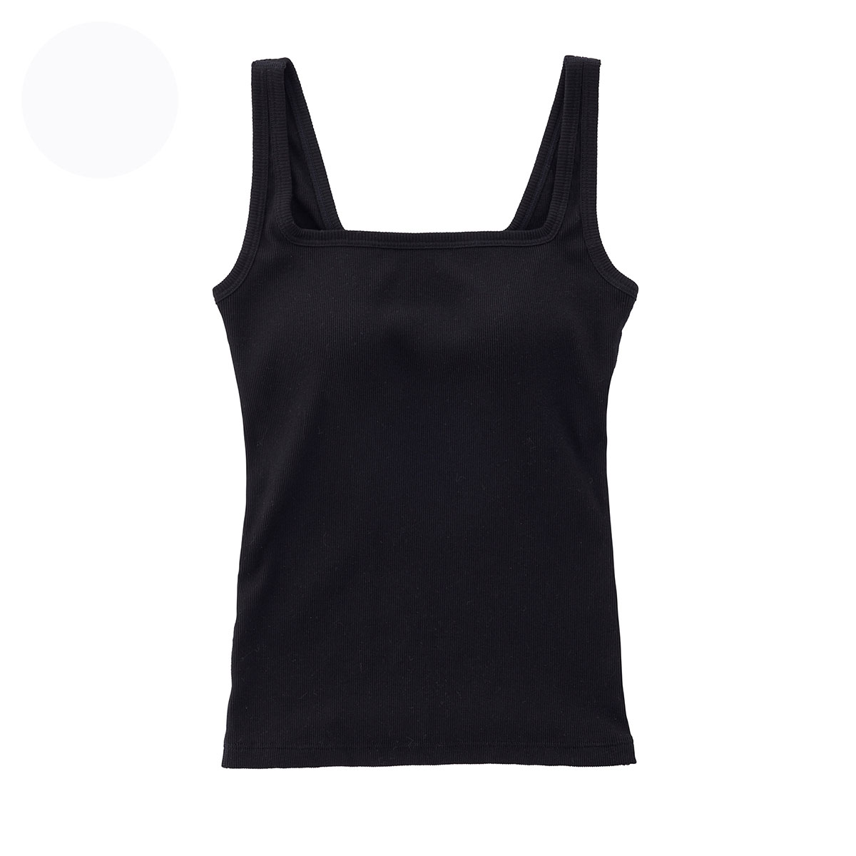 OUR WACOAL カップインコットンリブタンクトップ M BLACK OUR WACOAL アワワコール カップインコットンリブタンクトップ