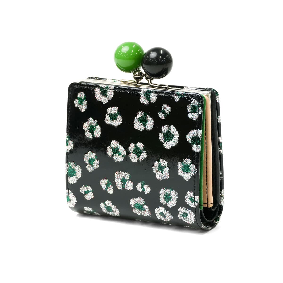 A2 airbag craftworks goliath 財布 小物入れ 深緑 tsumori chisato CARRY ツモリチサト グリッターフラワー がま口ミニ