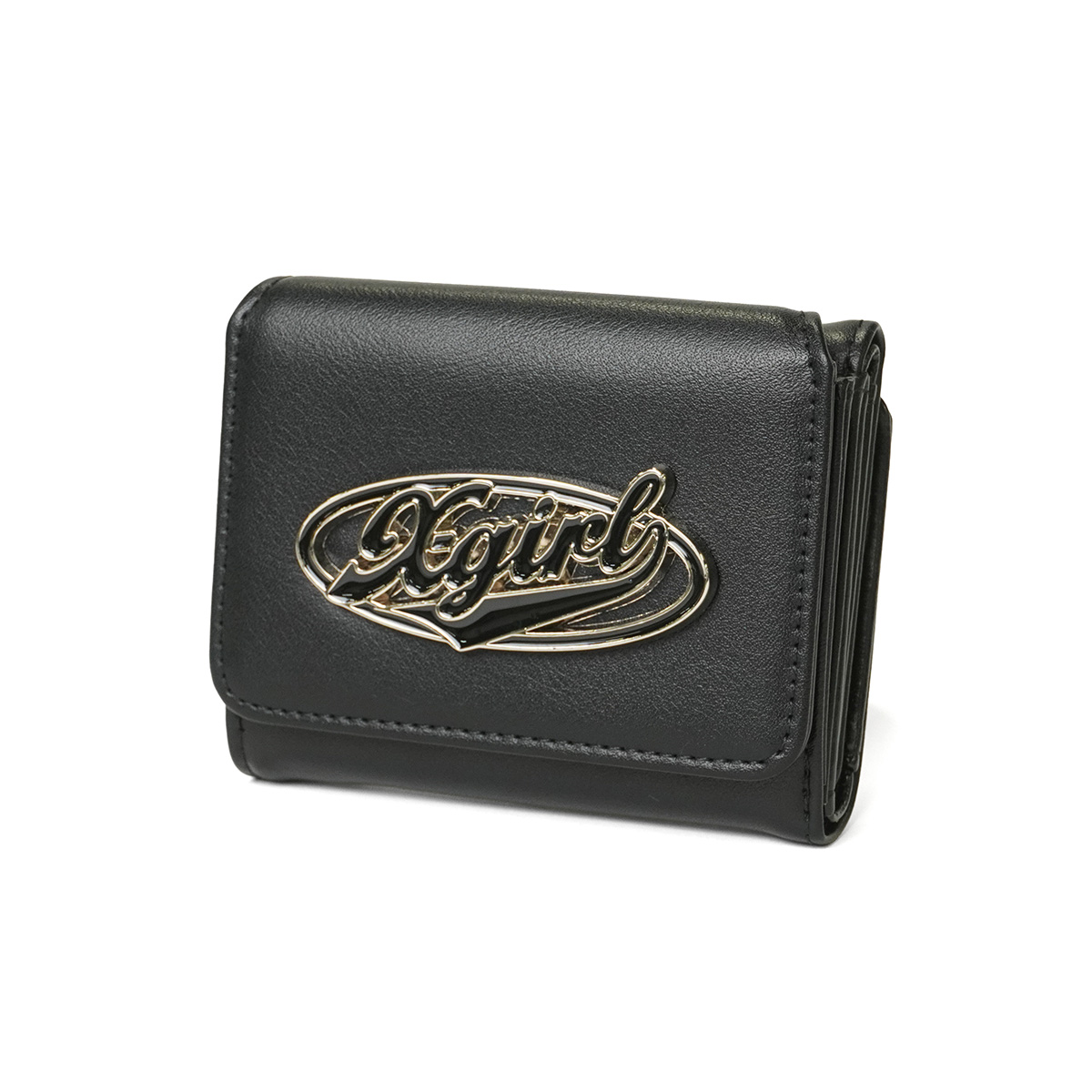 Metal oval logo Buckle wallet エックスガール 財布 二つ折り X-girl